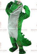 Green and gray crocodile BIGGYMONKEYmascot costume, giant alligator costume
