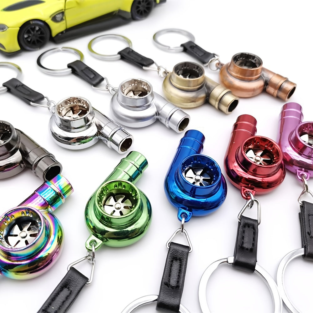 Real Whistle Sound Turbo Keychain Sleeve Bearing Spinning Turbo Key Chian Auto Part Turbine Turbocharger Key Ring Key Holder Accessoies