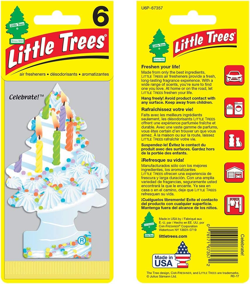 LITTLE TREES Air Fresheners Car Air Freshener. Hanging Tree Provides Long Lasting Scent for Auto or Home. Celebrate!, 24 Air Fresheners