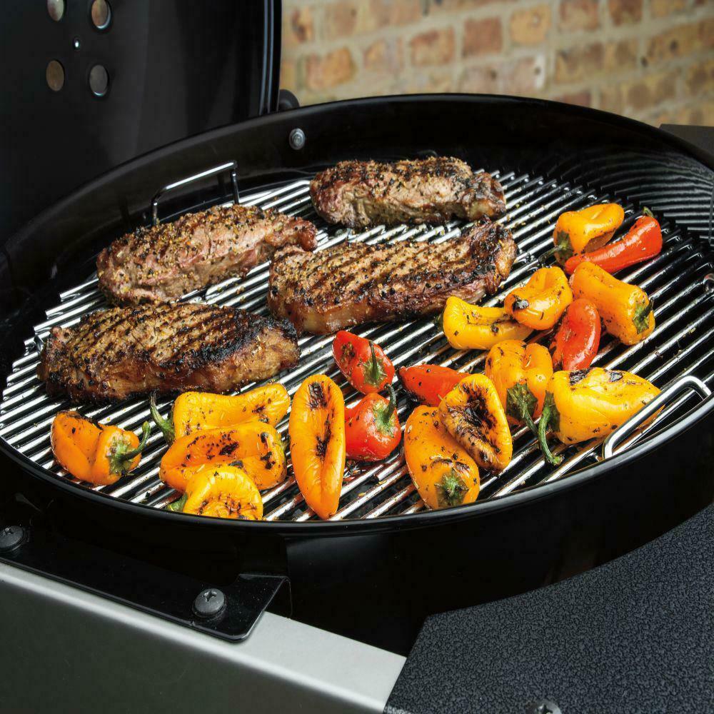 Charcoal Grill Chrome-Plated Steel Wheels Fixed Heat Thermometer Black