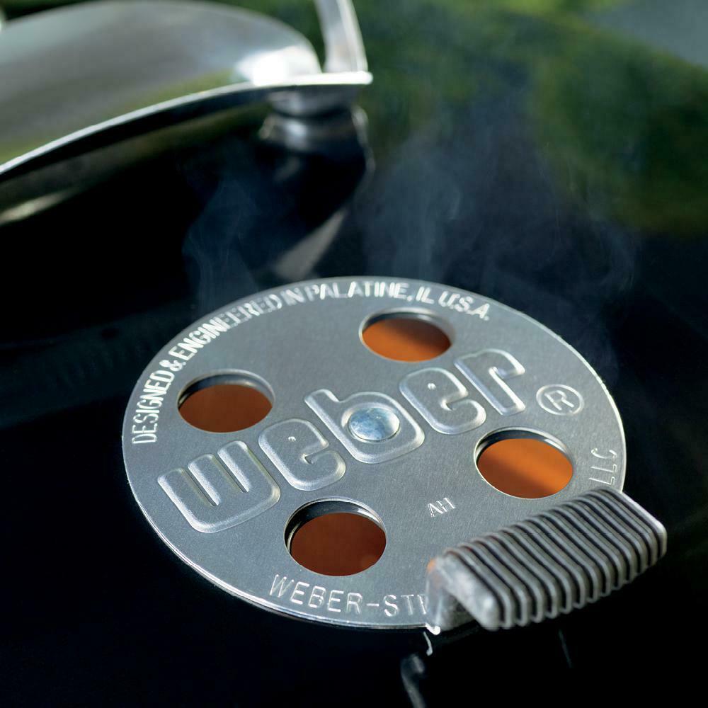 Charcoal Grill Chrome-Plated Steel Wheels Fixed Heat Thermometer Black