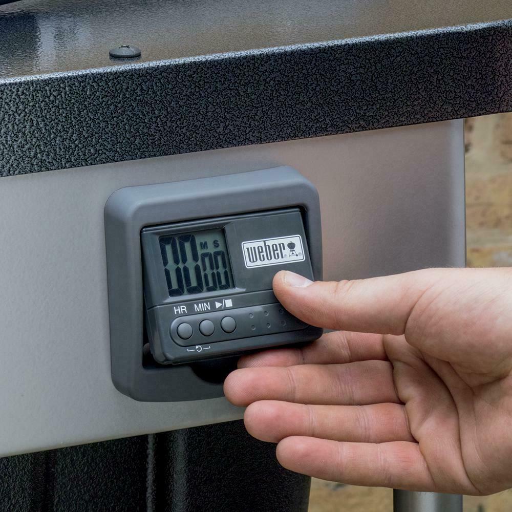 Charcoal Grill Chrome-Plated Steel Wheels Fixed Heat Thermometer Black