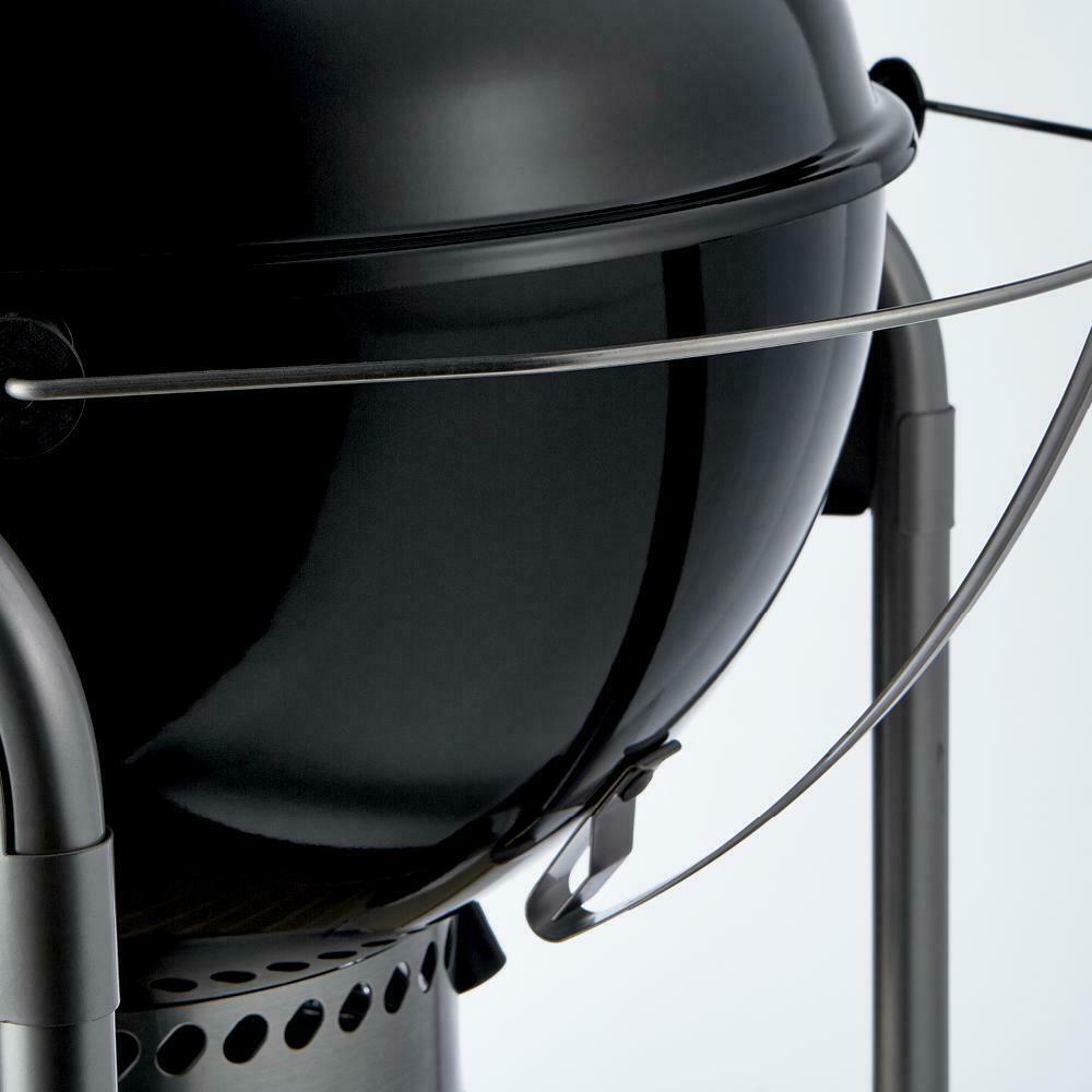 Charcoal Grill Chrome-Plated Steel Wheels Fixed Heat Thermometer Black