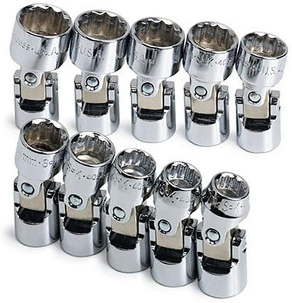 SK 3911 10 Piece 3/8-Inch Drive 12 Point 10-Millimeter to 14-Millimeter Flex Socket Set