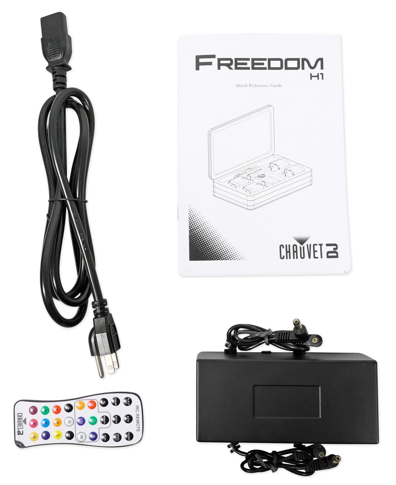 Chauvet DJ Freedom H1 X4 (4) Wireless Wash Lights+Bag+Charger+Remote+LED Fogger