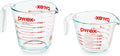 Pyrex 2 Piece Glass Measuring Cup Set, Includes 1-Cup, and 2-Cup Tempered Glass Liquid Measuring Cups, Dishwasher, Freezer, Microwave, and Preheated Oven Safe, Essential Kitchen Tools