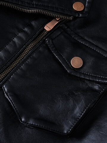 mens vintage zipper up button designer belted pocket leather jackets