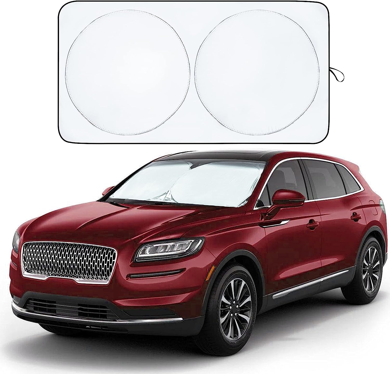 EcoNour Foldable Sunshade for Car Windshield | Dashboard Shield for Your Vehicle | Auto Window Shades for UV Rays and Sun Screen Protection | Suits for Most Sedans, SUVs, and Vans