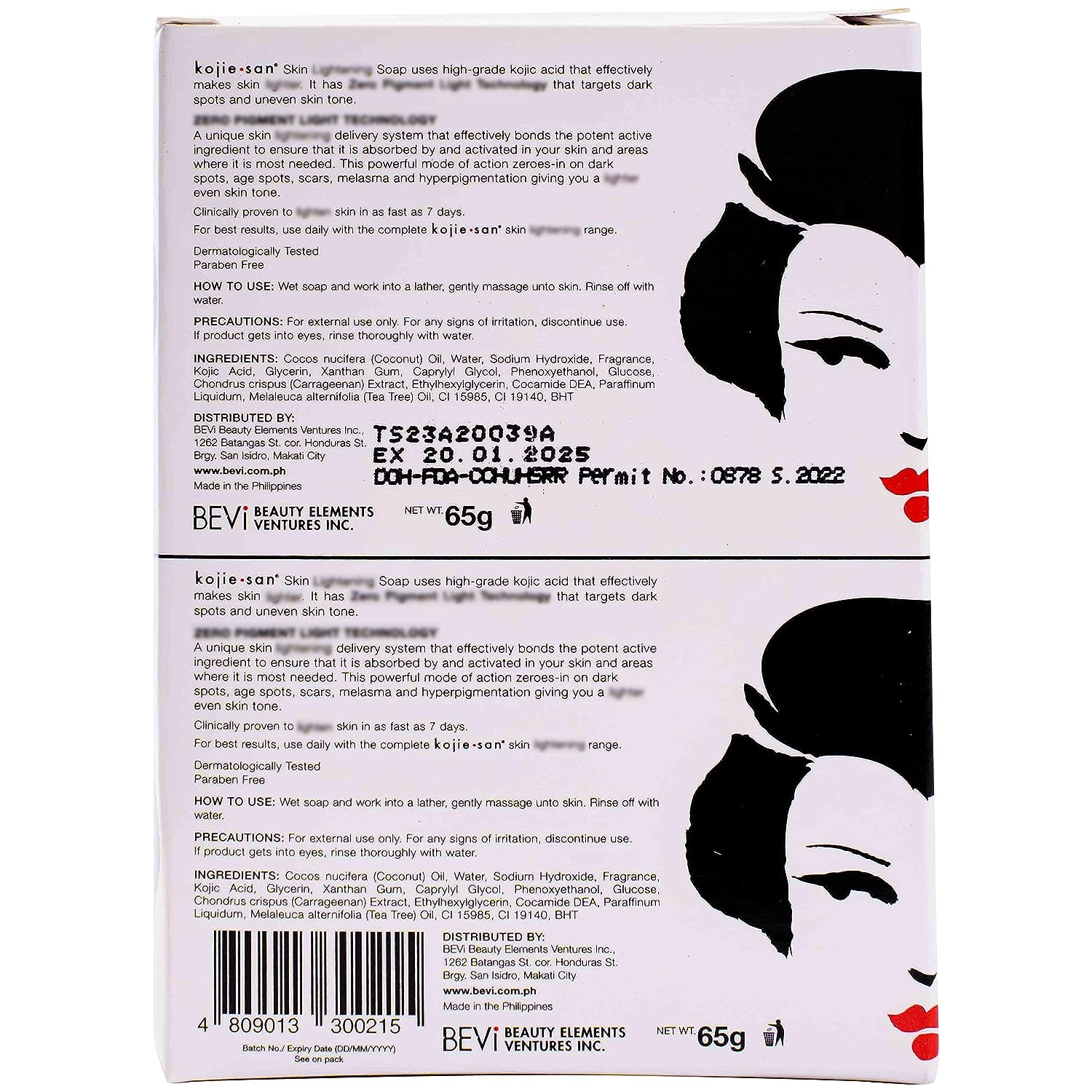Kojie San Skin Brightening Soap - Original Kojic Acid Soap for Dark Spots, Hyperpigmentation, &amp; Scars with Coconut &amp; Tea Tree Oil - 65g x 2 Bars