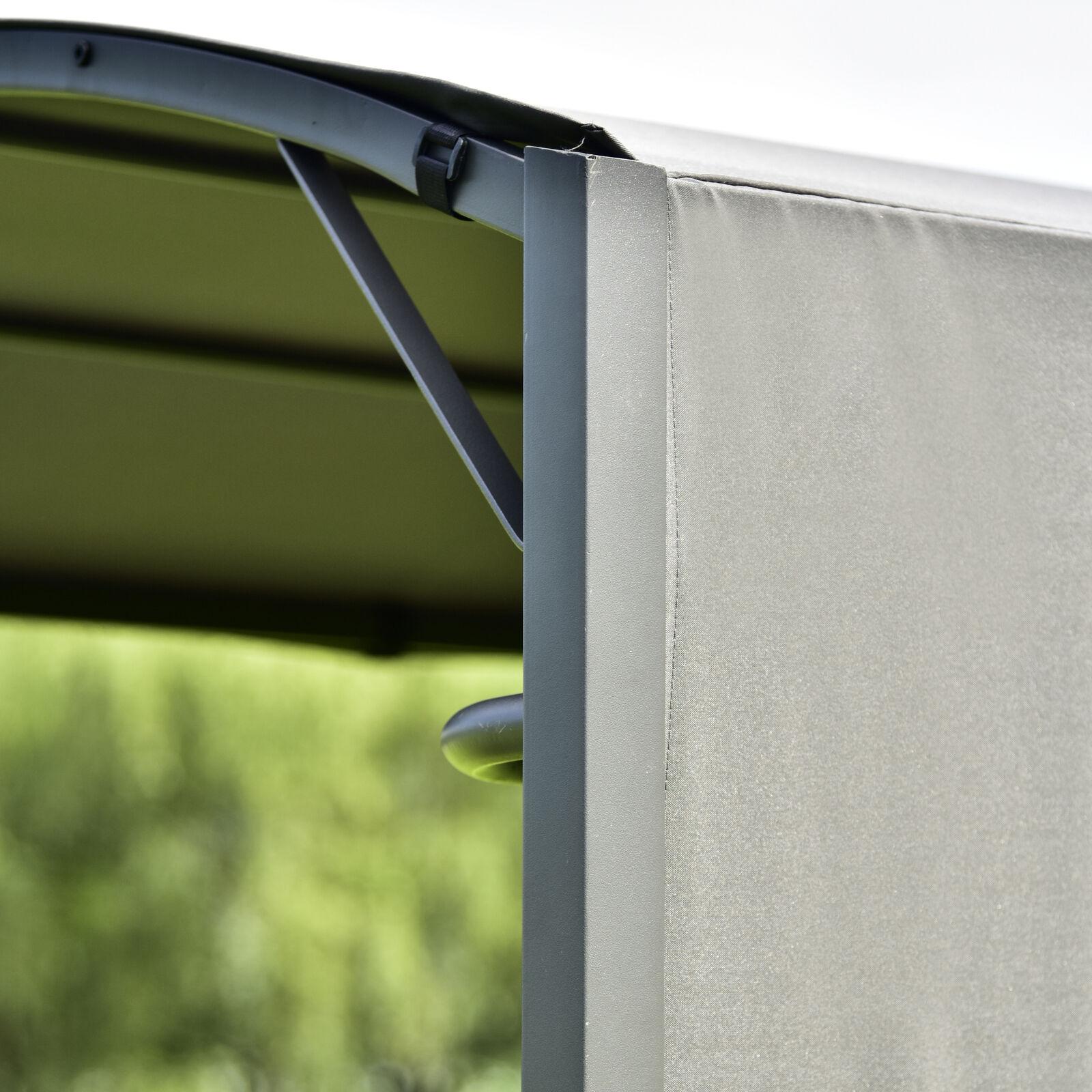 Steel Tiered Backyard Patio BBQ Grill Gazebo Side Awning Bar Counters Hooks PP