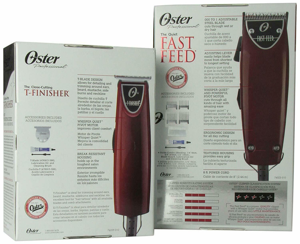 Oster Fast Feed Clipper T Finisher Trimmer Professional Hair Cut Set Combo B65