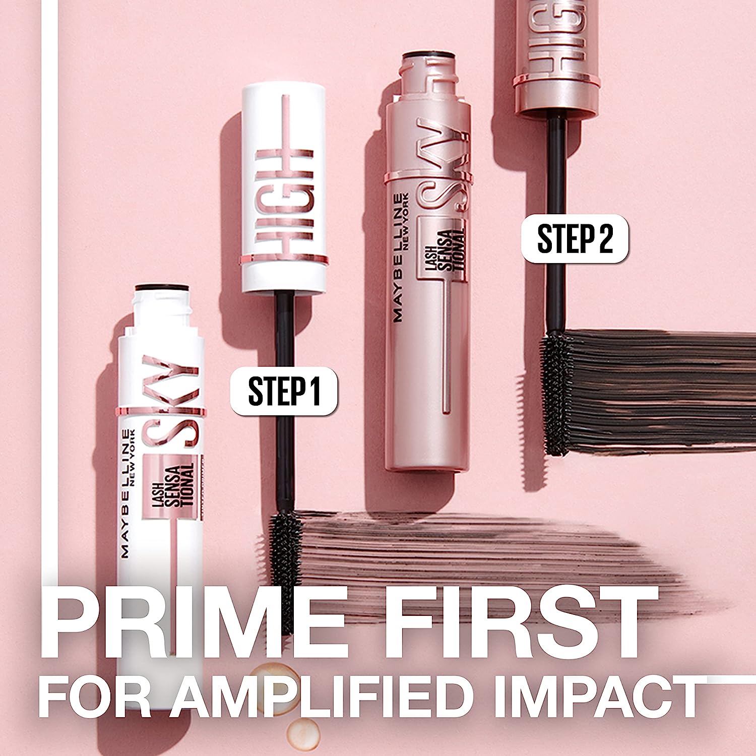 Maybelline New York Lash Sensational Sky High Waterproof Mascara Makeup, Volumizing, Lengthening, Defining, Curling, Multiplying, Buildable Formula, Very Black, 1 Count