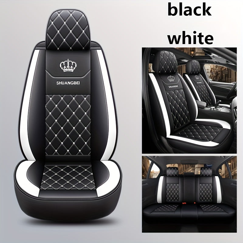 5 Car Seat Cover Set Full PackaCar Seat Cushion PU Leather Car Seat Cover Universal Car Seat Cover Full Set Compatible With Five-seat Models