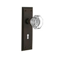 York Plate with Keyhole 2-3/8 in. Backset Oil-Rubbed Bronze Privacy Bed/Bath Waldorf Door Knob