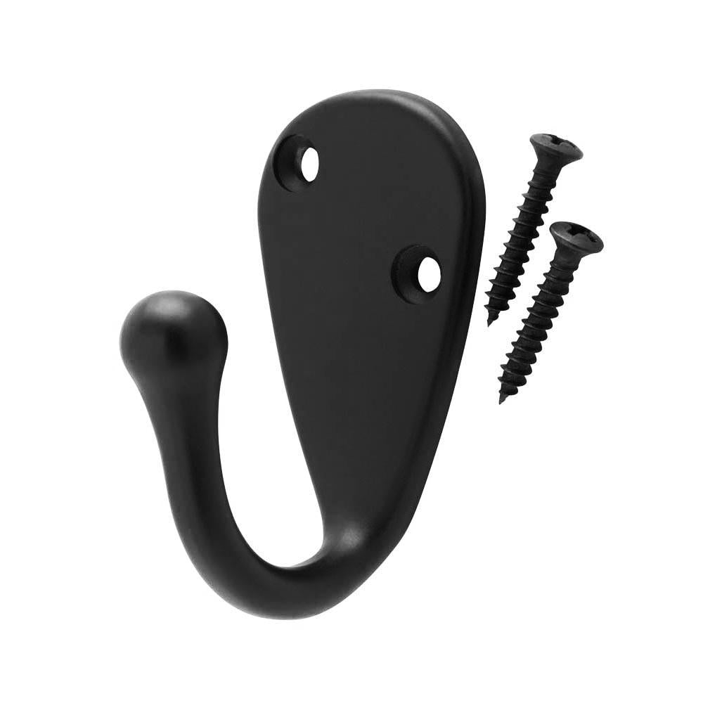 Matte Black Light Duty Single Robe Hook (5-Pack)