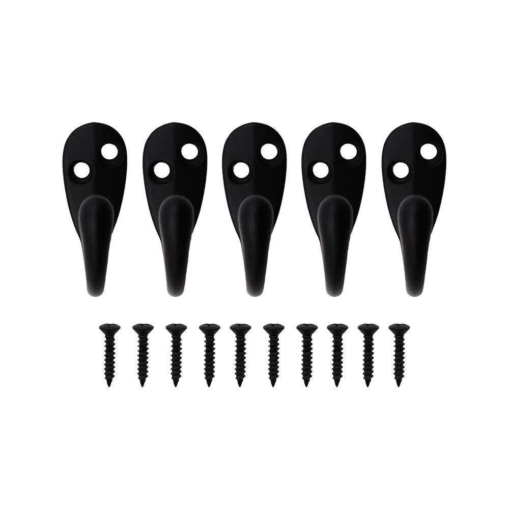 Matte Black Light Duty Single Robe Hook (5-Pack)