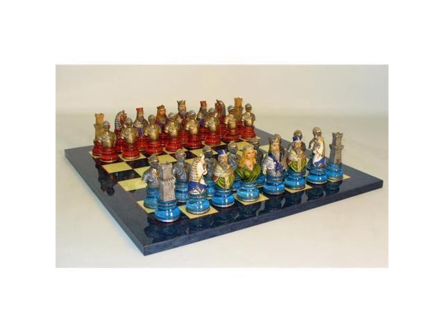 Chess R71291-BL Camelot Busts Acrylic Base Blue Set - Chess Sets Resin