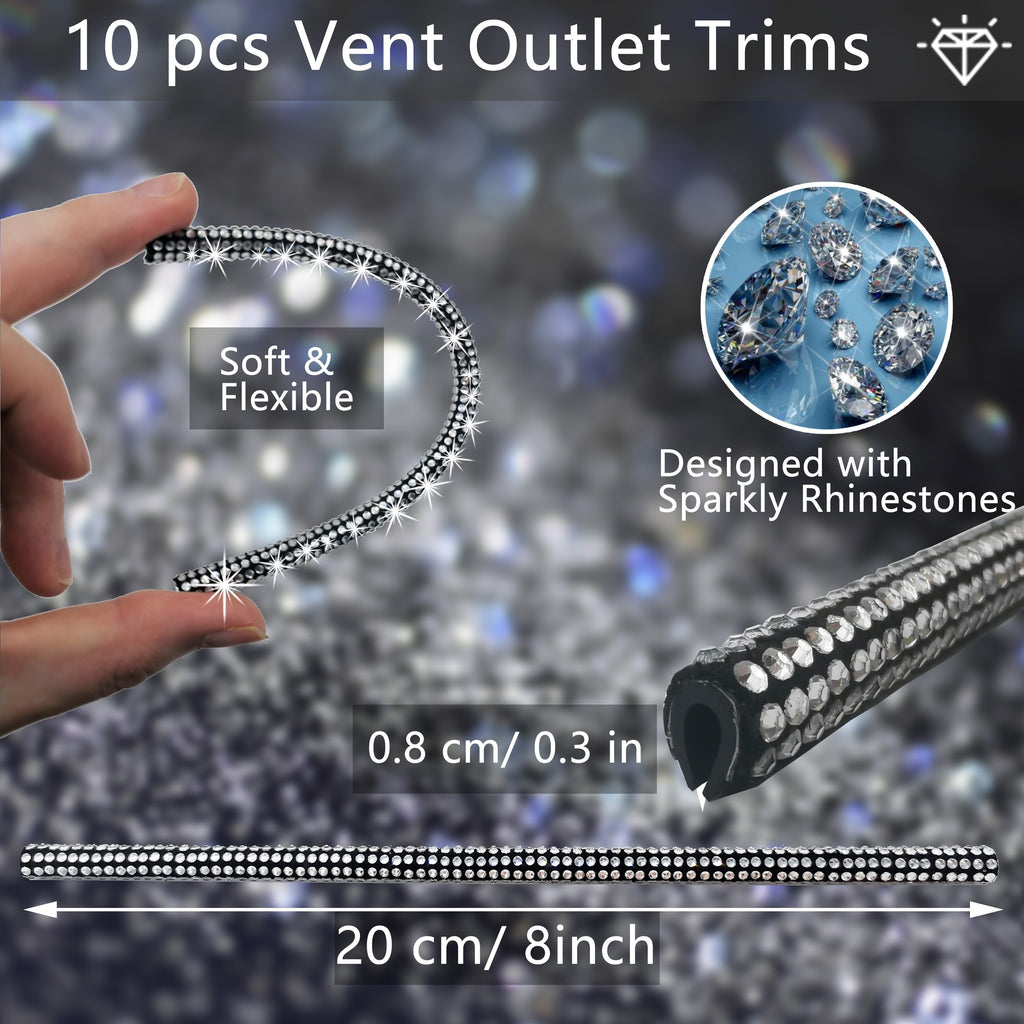 27pcs Bling Car Accessories Set For Women, Bling Steering Wheel Covers Universal Fit 15 Inch, Bling License Plate Frame,  Phone Holder, Car Coasters