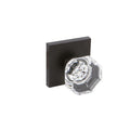 Crystal Black Bed/Bath Door Knob with Modern Square Rosette