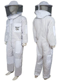 Brutul Bee 3 Layer Beekeeping Ultralight Ventilated Suit with Round Veil (White, 4XL)