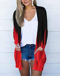 women's contrast pockets autumn cardigan