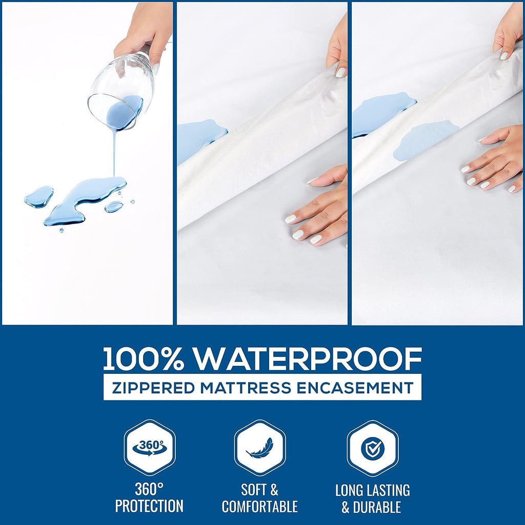 Utopia Bedding Zippered Mattress Encasement Queen - Waterproof and Bed Bug Proof Mattress Protector - Absorbent, Six-Sided Mattress Cover