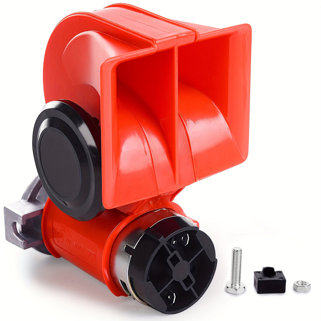 Train Horn Air Horn for Truck 12V 150db Super Loud Snail Car Horn with Compressor Air Horn for Any 12V Vehicles Cars Jeeps Trucks Motorcycles-Red