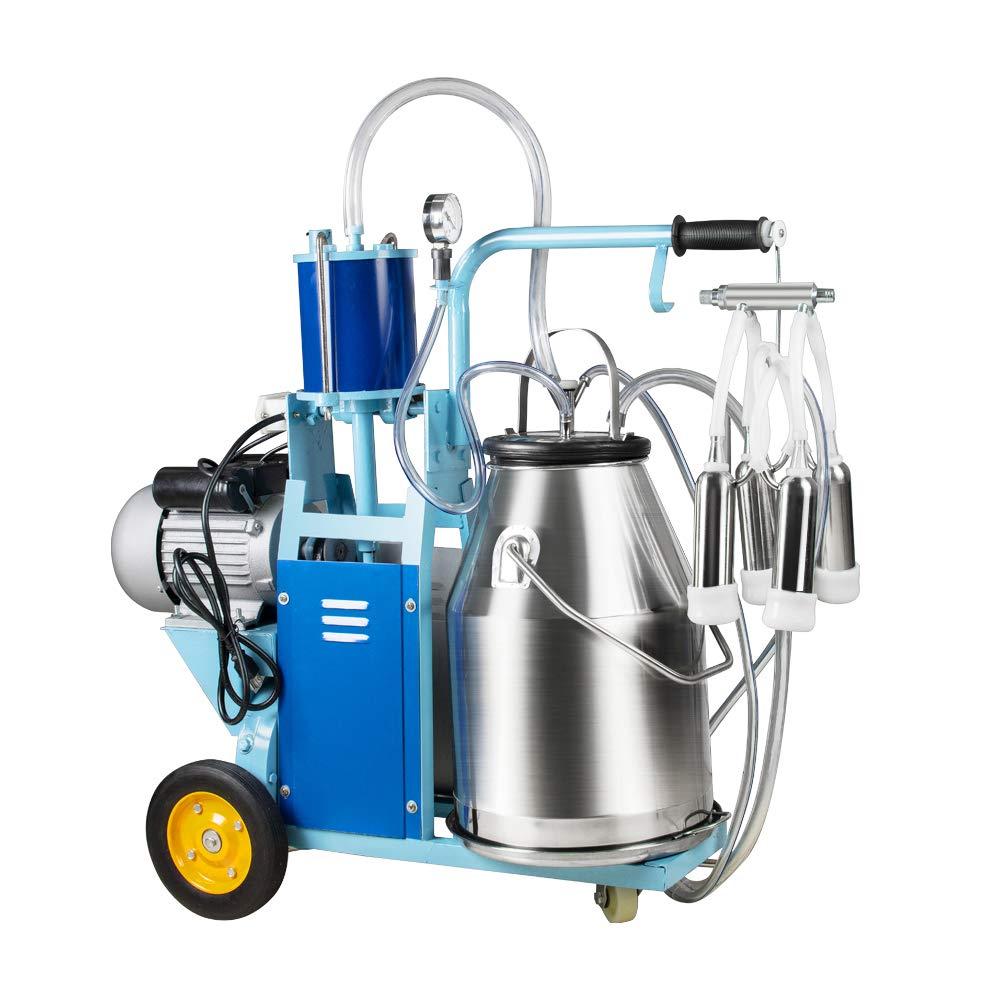 25L Electric MilMachine Milker for Cows Goats Sheep with  Steel Bucket Portable MilMachine for Ewe Farm Suction Milk Machine 6.6Gallon 110V(3-7Days Fast Delivery)