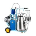 Electric MilMachine 1440rmp Pulsation Vacuum Pump Milker for Livestock Farm Automatic Cow Goat MilSuction Machine with 25L/6.6Gallon  Steel Bucket 110V(Deliver Within 3-7Days)