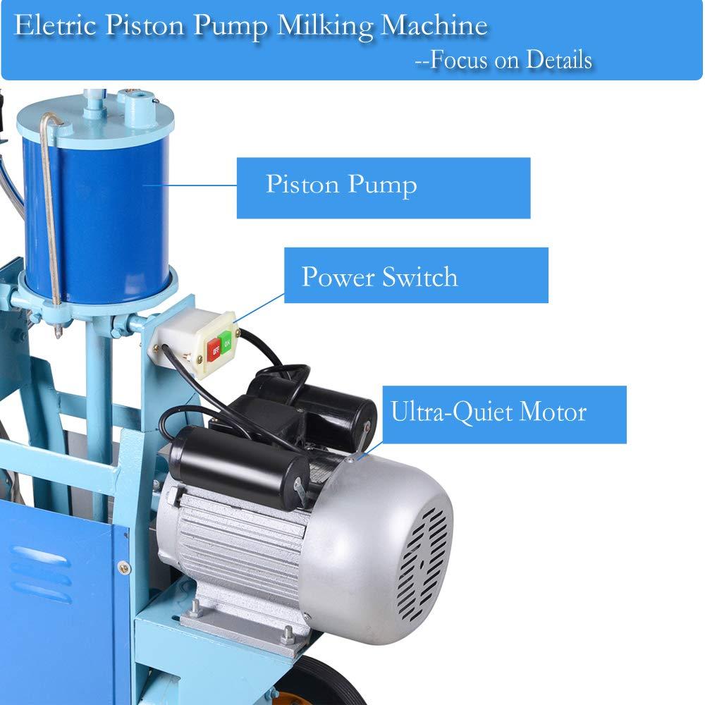 25L Electric MilMachine Milker for Cows Goats Sheep with  Steel Bucket Portable MilMachine for Ewe Farm Suction Milk Machine 6.6Gallon 110V(3-7Days Fast Delivery)