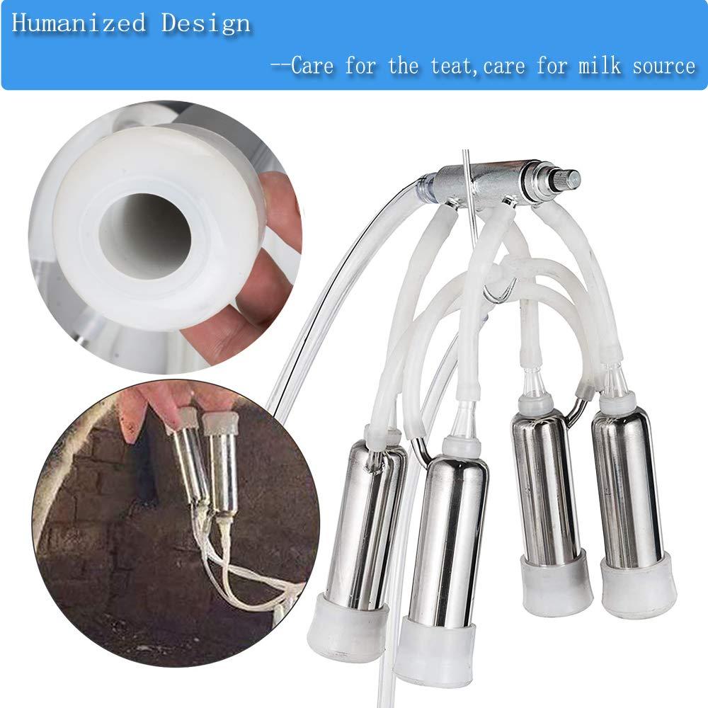 25L Electric MilMachine Milker for Cows Goats Sheep with  Steel Bucket Portable MilMachine for Ewe Farm Suction Milk Machine 6.6Gallon 110V(3-7Days Fast Delivery)