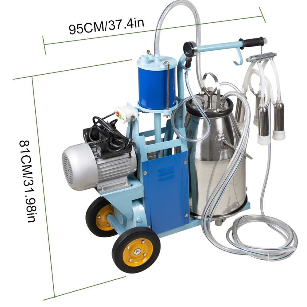 25L Electric MilMachine Milker for Cows Goats Sheep with  Steel Bucket Portable MilMachine for Ewe Farm Suction Milk Machine 6.6Gallon 110V(3-7Days Fast Delivery)