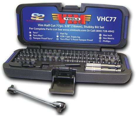 Vim Tool VHC77 77-Piece Half Cut Stubby Bit Set