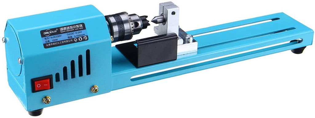 Portable Mini Lathe, 69pcs 150w 12v-24v Mini LaDIY WoodworLaGrinding and Polishing Drill Bit Rotating Tool Hand Operated Tools (Color : Blue)