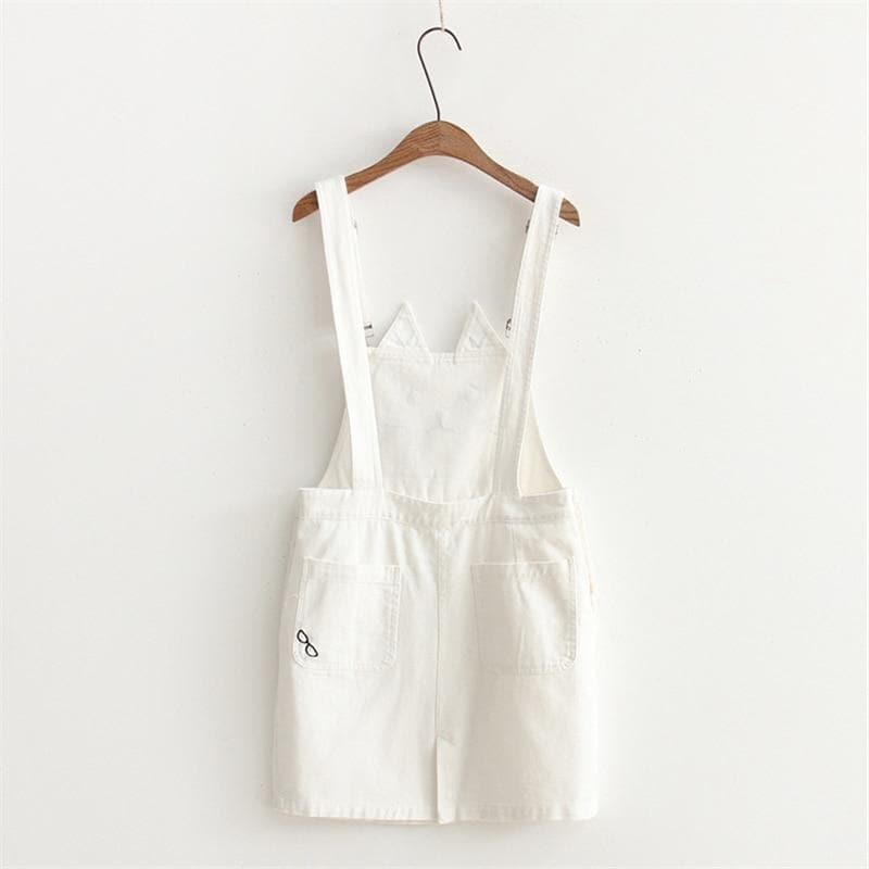 cat embroidery overall skirt