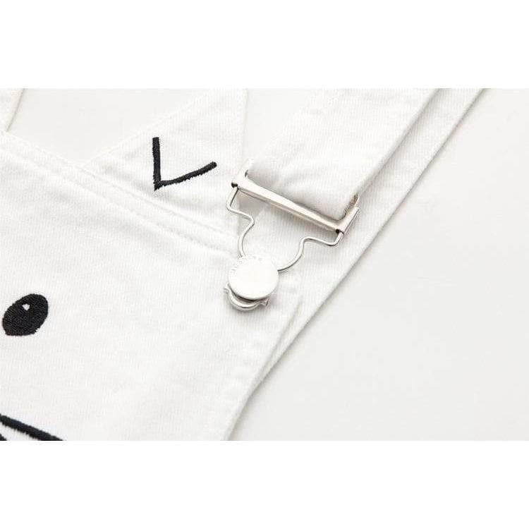 cat embroidery overall skirt