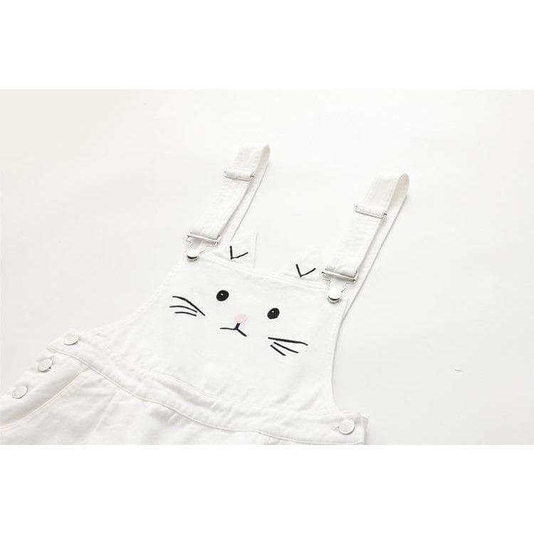 cat embroidery overall skirt