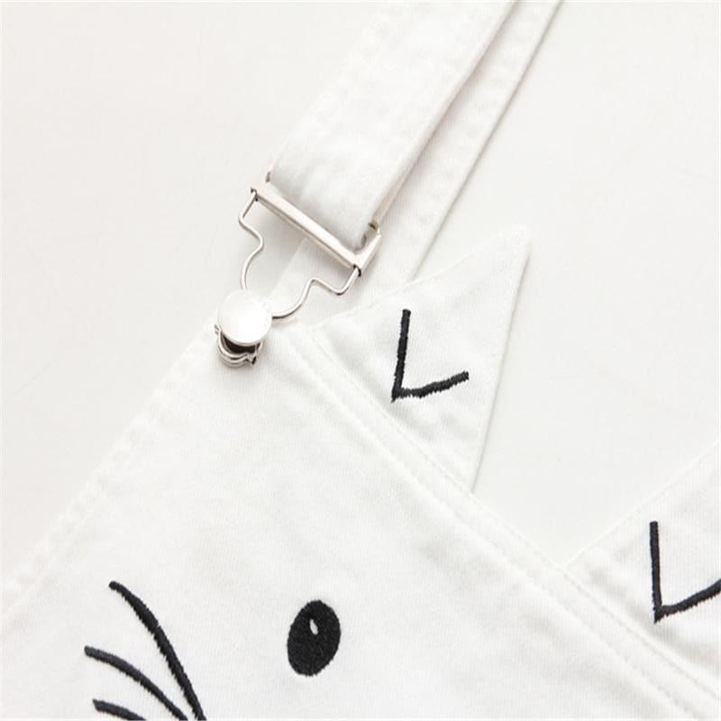 cat embroidery overall skirt