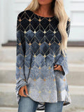 Printed Round Neck Long Sleeve T-Shirt