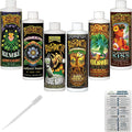 FoxFarm BushDoctor Liquid Nutrient Formula: Kangaroots, Microbe Brew, Sledgehammer, Flowers Kiss, Bembe, Boomerang (Pack of 6-16 oz Bottles) 1 Pint Each + Twin Canaries Chart & Pipette