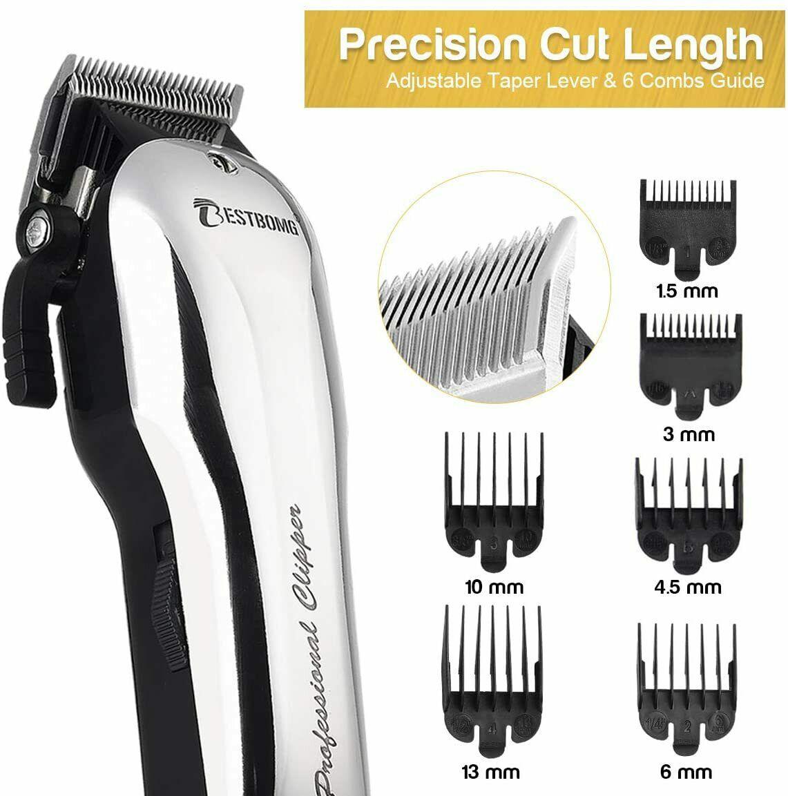 BESTBOMG Y5 Machine Of Cut Hair Professional Battery Rechargeable 6 Combs Guide