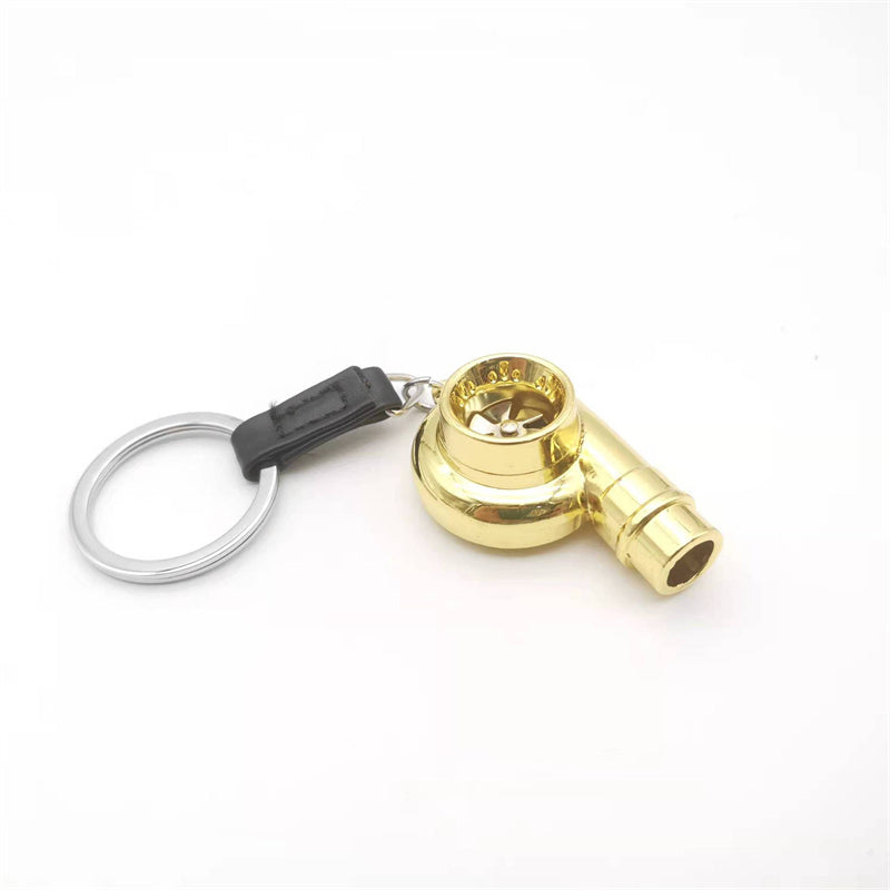 Real Whistle Sound Turbo Keychain Sleeve Bearing Spinning Turbo Key Chian Auto Part Turbine Turbocharger Key Ring Key Holder Accessoies