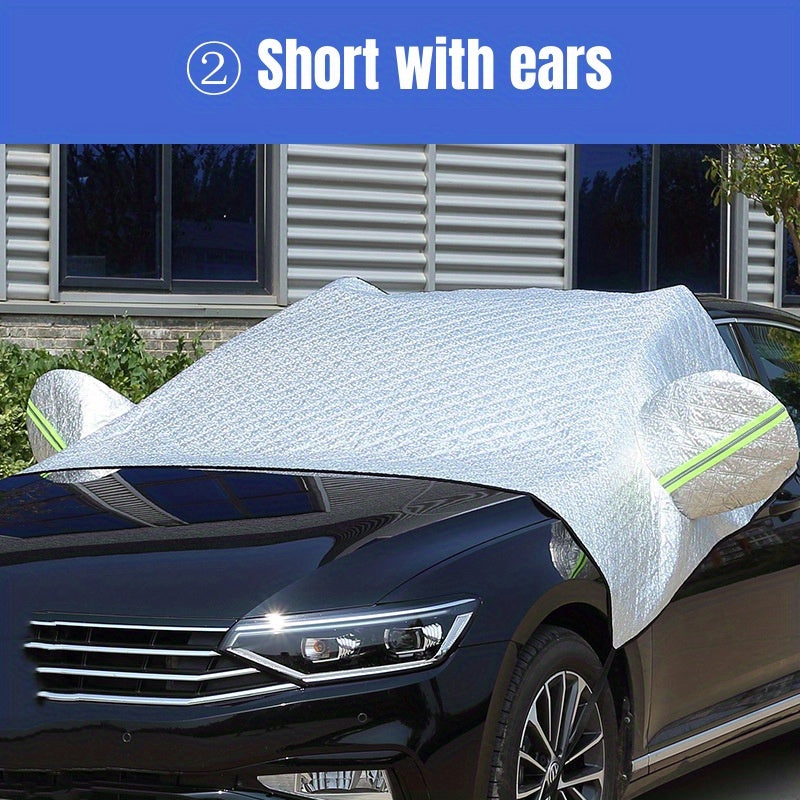 Car Heavy Duty Ultra Thick Protective Windscreen Cover - Snow Ice Frost Sun UV Dust Water Resistent - Pefect Fit For Cars SUVs All Years Summer/Winter