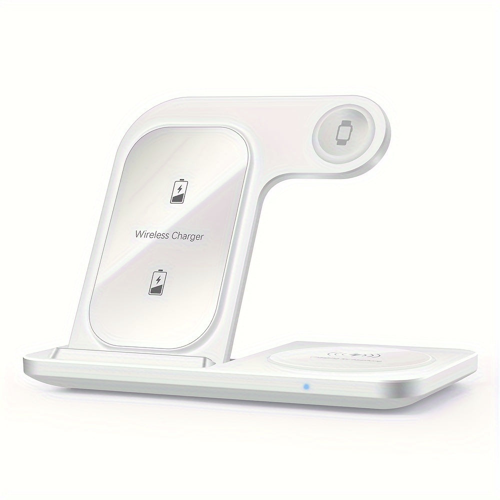 Wireless Charging Station For  Multiple Devices Foldable 3 In 1 Fast Charger Station Stand Dock For IWatch Series 8, 7, 6, SE, 5, 4, 3, 2, Airpods Pro 3, 2,  14Pro, 14, 13, Pro Max, 13 ,12, 11 Pro, X ,Max ,XS, XR, 8