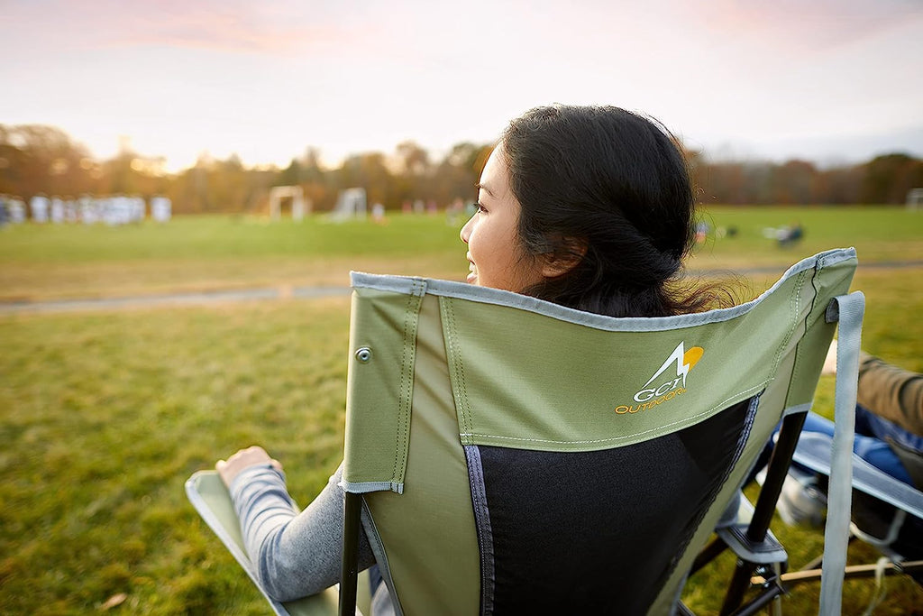 GCI Outdoor Comfort Pro Rocker Collapsible Rocking Chair &amp; Outdoor Camping Chair, Loden Green