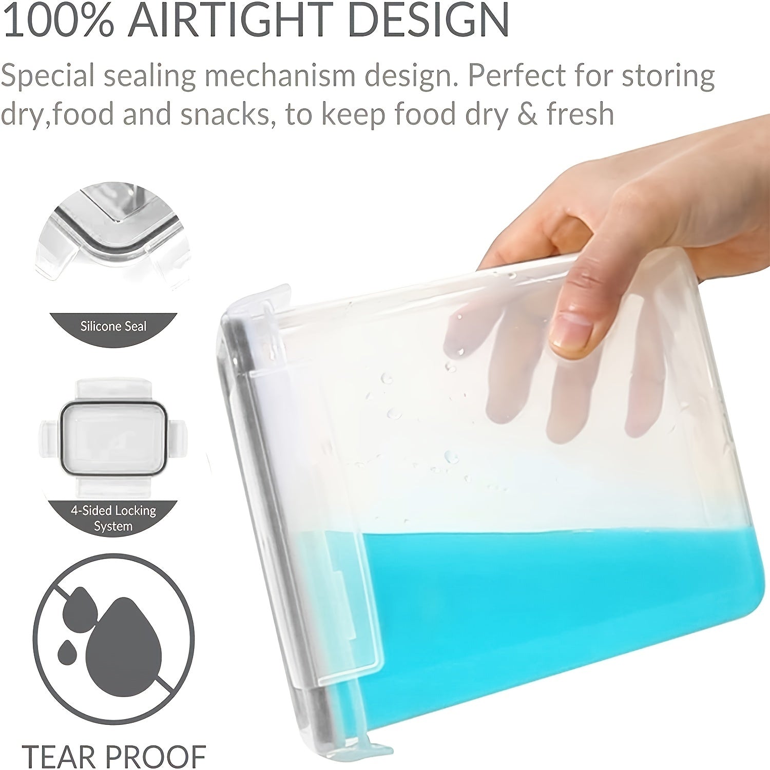 1/6pcs 54oz/1.6L Airtight Plastic Food StoraContainers With Lid, BPA Free,PP Material, No LeaKitchen Organizer For Coffee Beans Flour Sugar