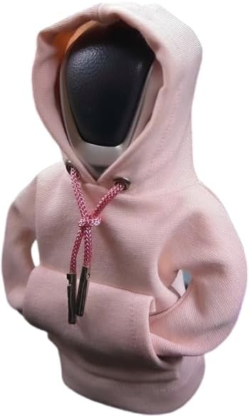 Car Shift Knob Hoodie, Funny Gear Shift Knob Shirt Sweater, Winter Warm Shift Knob Cover Sweater Shirt, Automotive Interior Novelty Accessories Decorations, Universal Fit Knob Cover Gift (Pink)