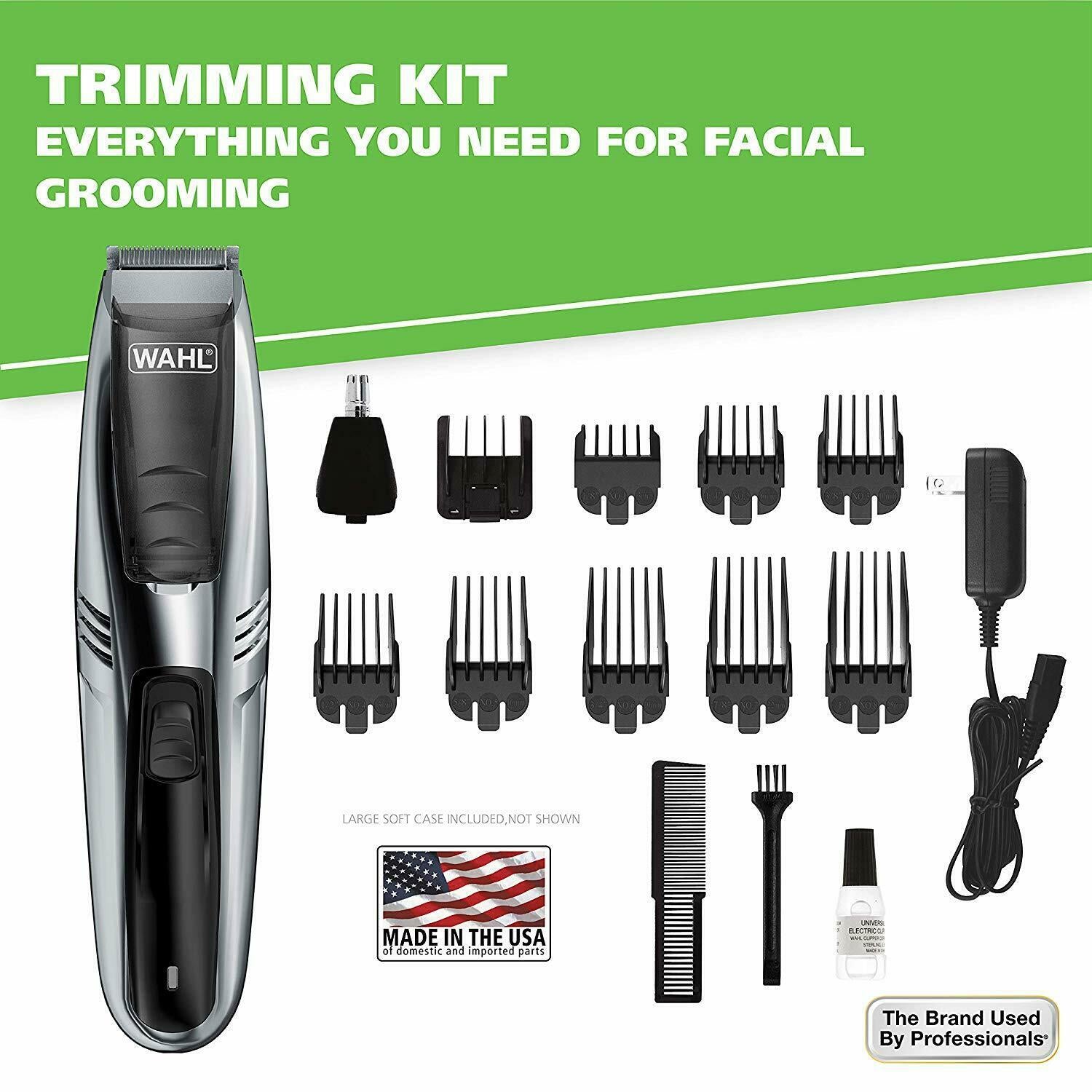 Wahl Vacuum Beard Trimmer Hair Clipper Electric Shaver Battery Shaving Machine