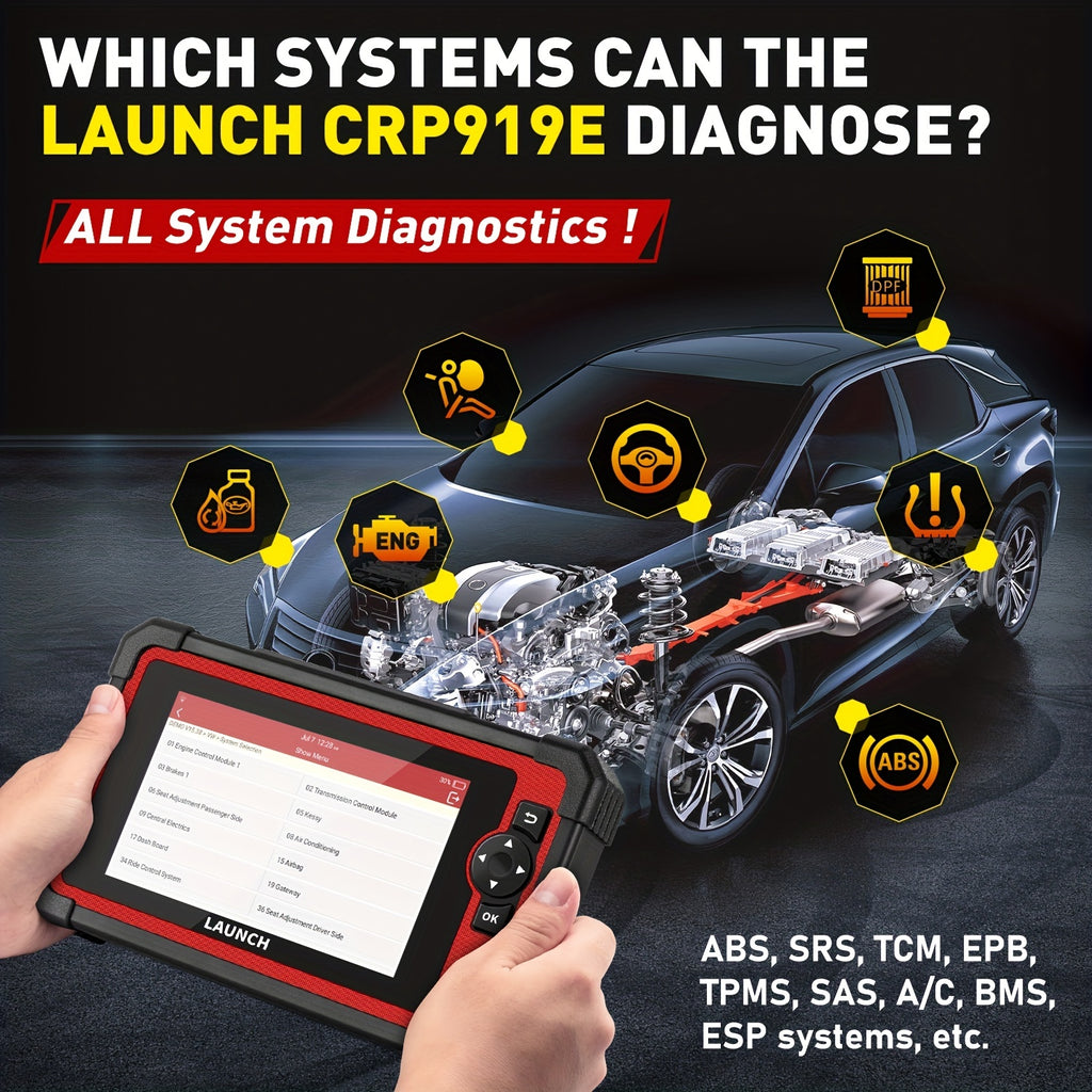 For LAUNCH X431 CRP919E Car Full System Diagnostic Tool Bidirectional Control Coding For Autoauth 31+ Reset OBD2 Scanner 2 Year Update