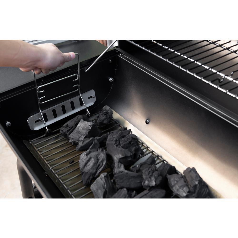 Charcoal Grill Barrel BBQ Smoker Combo Heavy Duty Steel Outdoor CooBlack